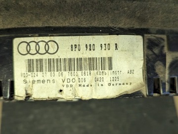 8PO 920 930 R Licznik Zegar Audi A38PO