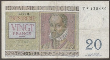 Belgia 20 franków 1956 - T14