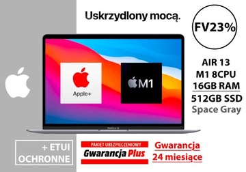 NOWY APPLE MACBOOK AIR 13 M1 16GB RAM 512GB GW24ms