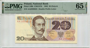 20 złotych 1982 - AA - PMG 65 EPQ