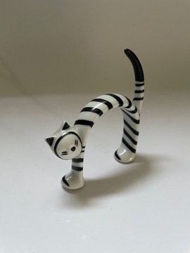 Figurka Ćmielów kot kotek śmiejący porcelana PRL