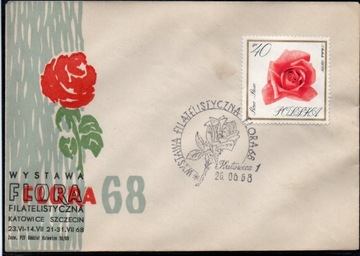 Katowice - Szczecin 26.06.1968r. koperta Flora