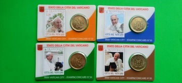 Watykan 4x50 eurocent 2020 Papież Franciszek