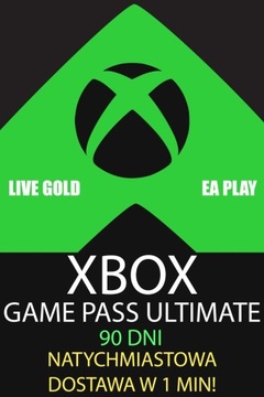 XBOX GAME PASS ULTIMATE GOLD 90 DNI KLUCZ NOWE