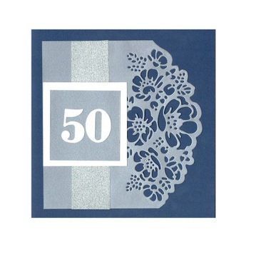 Kartka na 50 rocznicę ślubu niebieska jubileusz