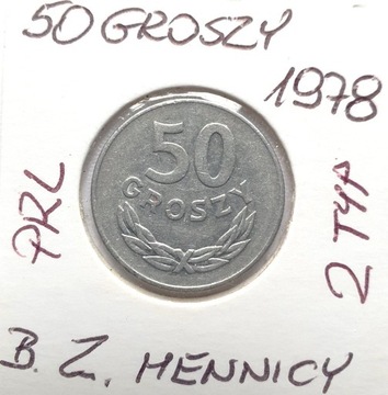 50  groszy 1978 b.z.m - DUŻE LITERY- PRL