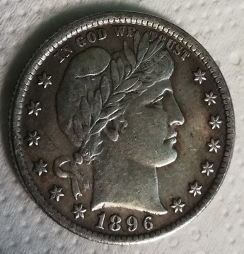 Barber Quarter Dollar 1896 S 1/4 dolara