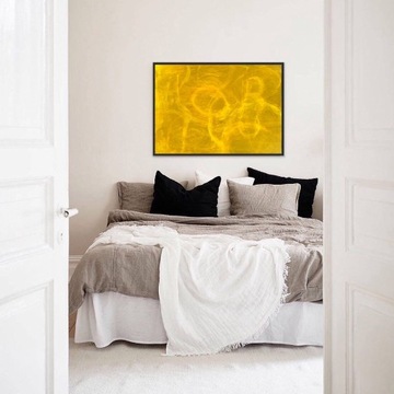 Obraz abstrakcyjny żółty podobrazie 100x70