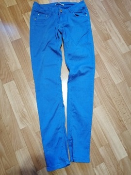 Niebieskie lekkie spodnie M 38 niski stan