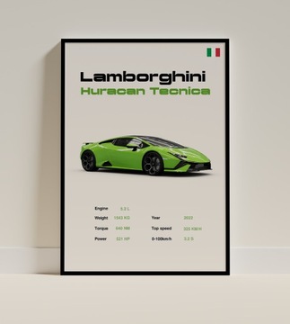 Plakat Lamborghini Huracan Tecnica A3