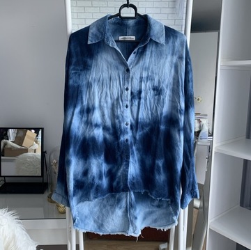 Koszula tie dye dżinsowa jeansowa XS S 34 36 Zara