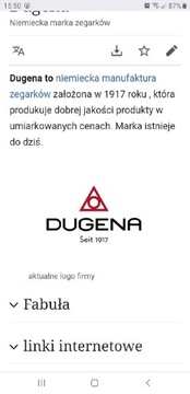 Szwajcarski zegarek  Dugena 