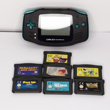 Nintendo Game Boy Advance + Podświetlenie + 9 Gier