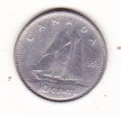 KANADA .... 10  centow ... 1958  ,,,,KM# 51 ..Ag
