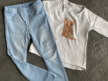 Bluzka i legginsy jeansowe Zara  5-6 lat 