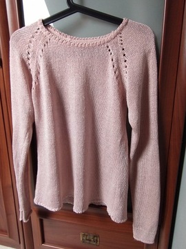 Sweter Reserved S różowy ze srebrna nitką