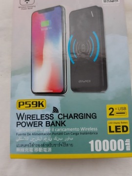 Power bank Awei P59K,ładowarka bezprzewodowa,nowa