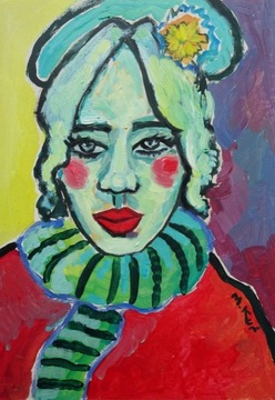 obraz do salonu nowoczesny portret kobiety pop art