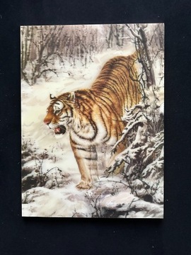 Obraz 3D z Grafiką Tygrysa na Drewnie