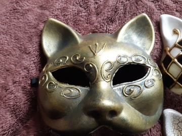 Wenecka maska bal maskowy Halloween złota 