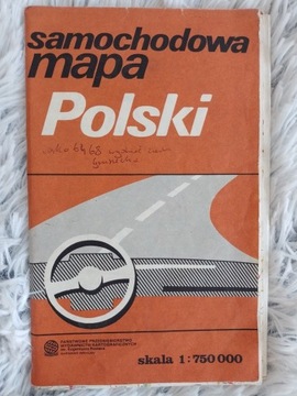 Mapa samochodowa Polski 1988