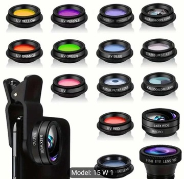 Zestaw 15 w 1 obiektywów Filtry do Smartfona Mobile Photo Lens set