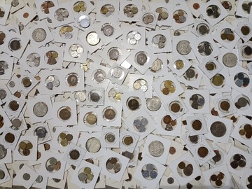 Zestaw monet 520 szt. w kartonikach do rozpoznania