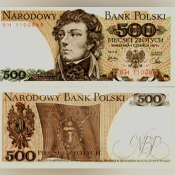 Banknot 500 zł 1982 SERIA GK, KOŚCIUSZKO