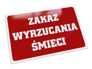 Metal tabliczka zakaz wyrzucania śmieci śmiecenia