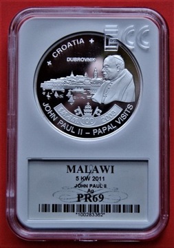 5 Kwacha 2011 r -  Jan Paweł II  - 100 pielgrzymka