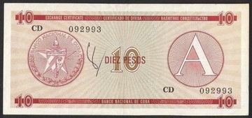 KUBA 10 Pesos 1985 seria A 