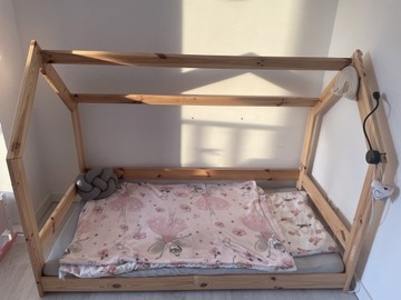 Łóżko dziecięce domek drewno sosna