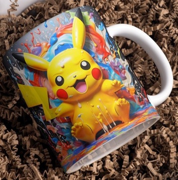 Kubek ceramiczny z nadrukiem Pikachu pokemony 