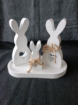 Podstawka Wielkanoc króliki zajączki tacka figurki