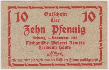 Reinerz (Duszniki-Zdr.), 10 Pf, 1.11.1918