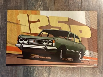 Metalowy obraz plakat PosterPlate - FIAT - 125p