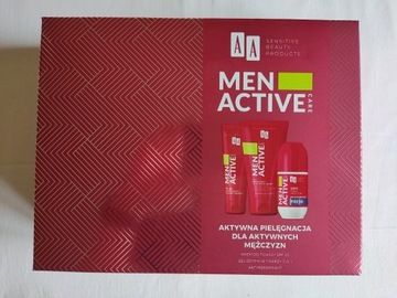 Zestaw AA Men Active Care krem żel antyperspirant