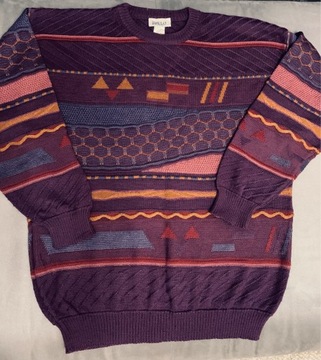 Sweter vintage „3D”(lata 90-te)