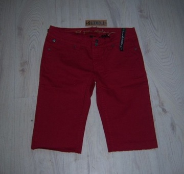Szorty Rybaczki jeansy czerwone S nowe
