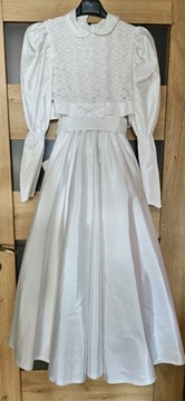 Suknia komunijna z tafty - kolor biały