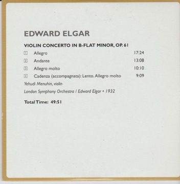 ELGAR Violin concerto MENUHIN, ELGAR 1932