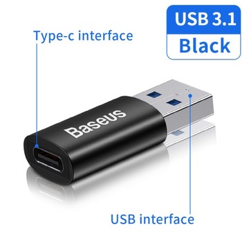 Baseus adapter z USB USB-A (3.1) na USB typ C
