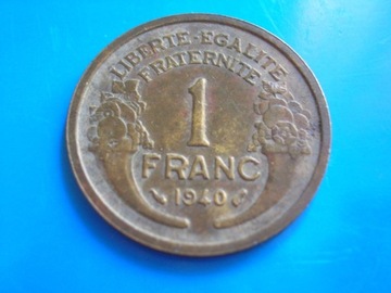 Francja 1 franc frank 1940