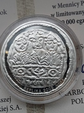 Denar Trzej Książęta repl. srebro 925