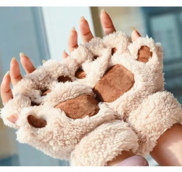 Rękawiczki bez palców, niedźwiedzie łapy 