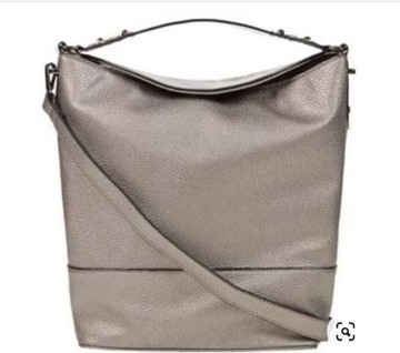 Srebrna Allana Hobo Bag szara torebka miejska A4