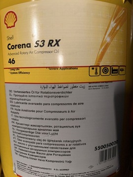 Shell Corena s3 RX 46 olej do sprężarek śrubowych 