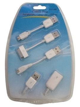 Zestaw kabli, adapterów USB