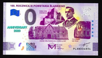 0 euro Rocznica powstania Śląskiego Anniversary 