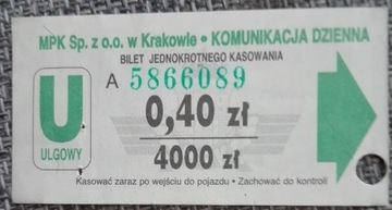 MPK KRAKÓW - 0,40 zł/4000 zł